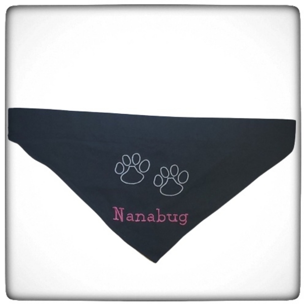 Dog Personalized "Nanabug" Collar Bandana-M/L